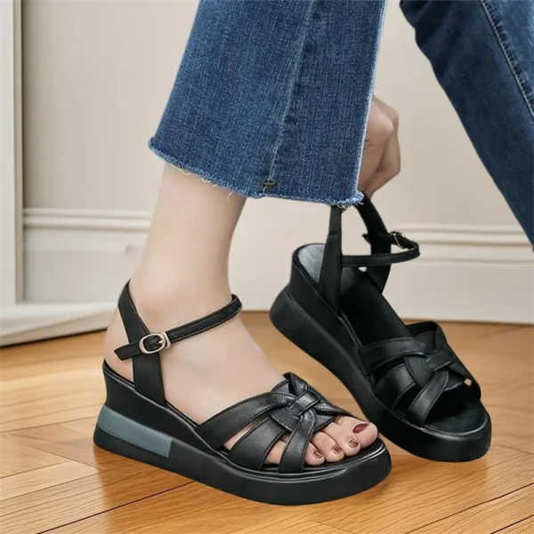 Women s Platform Faux Leather Casual Sandals