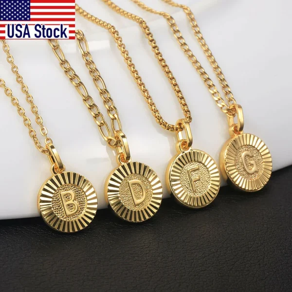 Women Men Letter Pendant Necklace 18inch