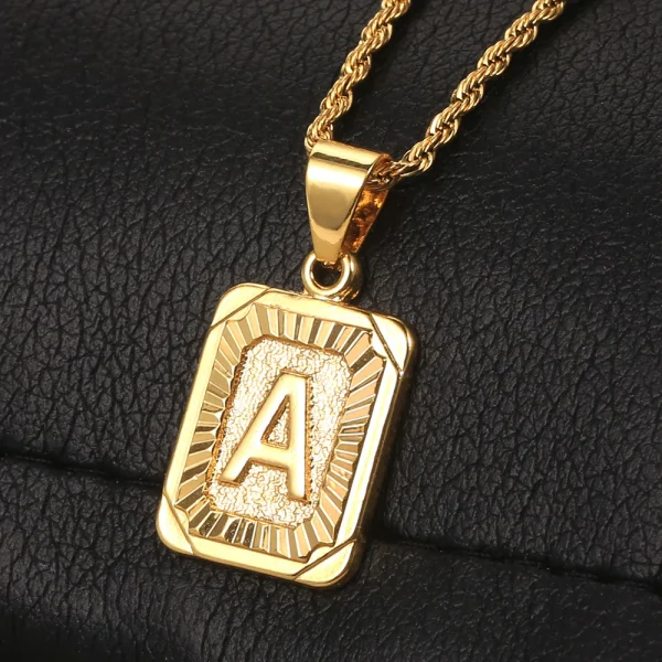Women Men Letter Gold Necklaces