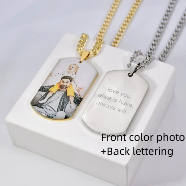 Men Stainless Custom Photo Necklace