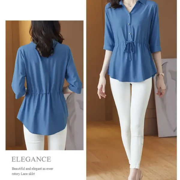 Plus Size Women's Half Sleeve Blouses