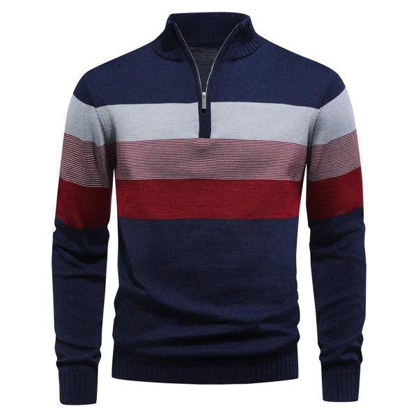 Men's Knitted Sweater - Stand-up collar